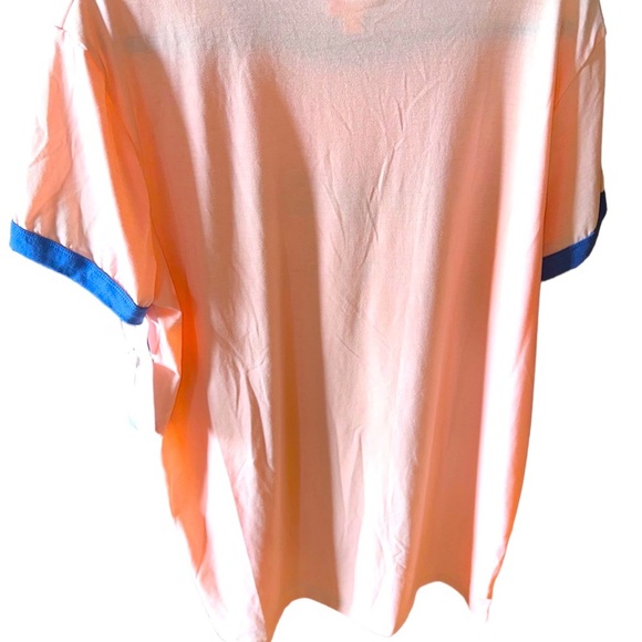 Lularoe 2X pink with blue‎ trim Liv graphic T. “ Jet Set” airplane graphic. NWT - Picture 2 of 8